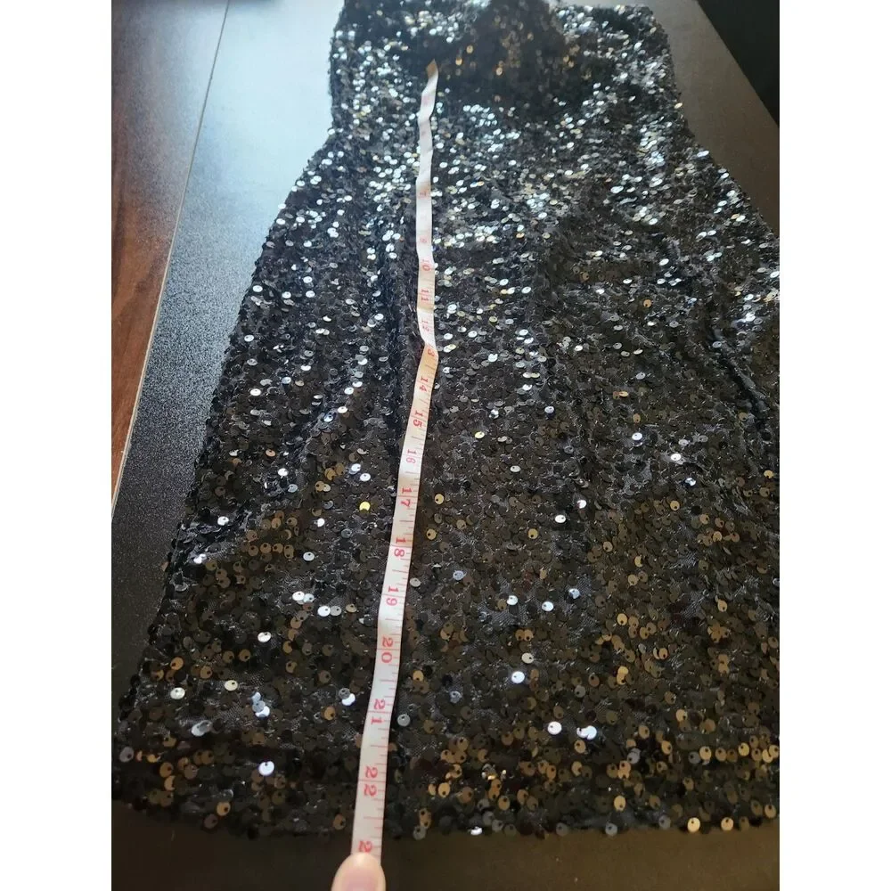 Black Sequin Bustier Bodycon Mini Dress Underwire Corset Party Cocktail